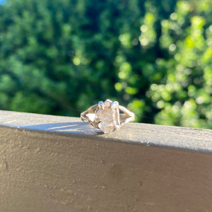 Raw Herkimer Diamond Ring