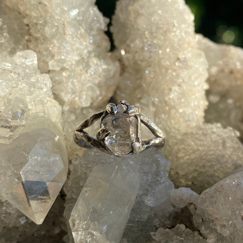 Raw Herkimer Diamond Ring