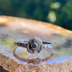 Sapphire Pebble Ring - Rose